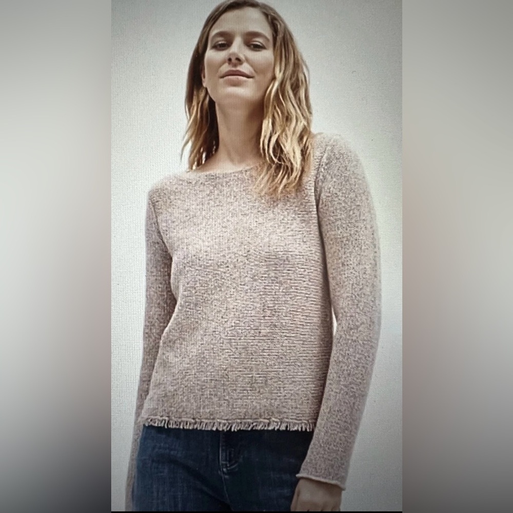 NWT Eileen Fisher Soft Beige Crew Neck Sweater Size XL Sku#111